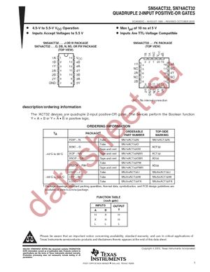 SN74ACT32DE4 datasheet  